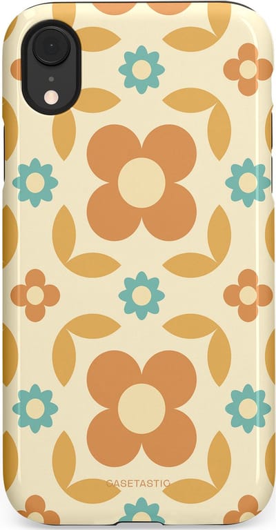 Casetastic hoesje geschikt voor Apple iPhone XR - Dubbellaagse bescherming - Retro verlangen - Fashion Case - Crème Perzik Goud