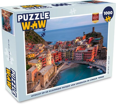 Puzzel Uitzicht op de kleurrijke huisjes van Vernazza in Cinque Terre - Legpuzzel - Puzzel 1000 stukjes volwassenen