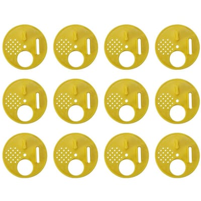 Set van 12 plastic bijenkorf- en nucbox-ingangspoorten, imkerbenodigdheden yellow