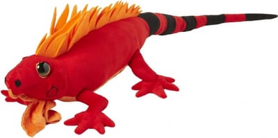 Nature Planet Pluche XL knuffel Leguaan - rood - 110 cm - grote knuffeldieren - reptielen