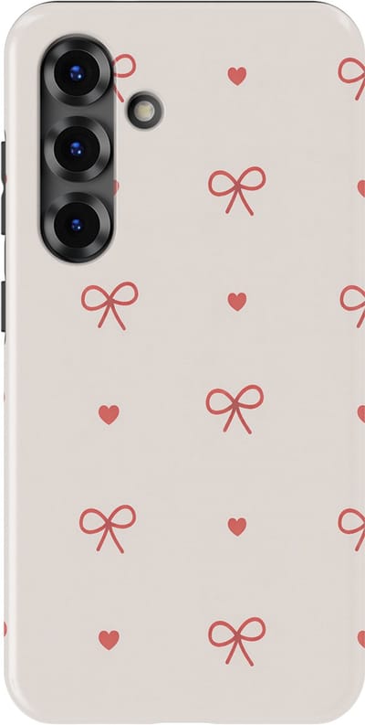 Tough Hoesje met Hartjes Samsung Galaxy S25 FE | Little Love Tough Case Geschikt voor Mag | Hartjes Print Backcover Samsung Galaxy S25 FE Sweet Bows