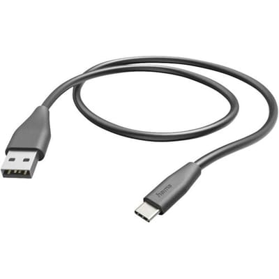 Hama USB-A naar USB-C kabel - USB-C oplaadkabel- 1,5 meter - Geschikt voor Smartphone en Tablet - Zwart