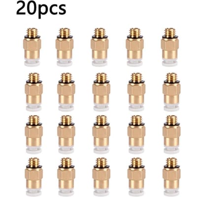 Lot de 10/20 accessoires d'imprimante 3D, extrudeuse pneumatique à distance Repap avec vis M6 pour tuyau 4 x 2 mm 20pcs