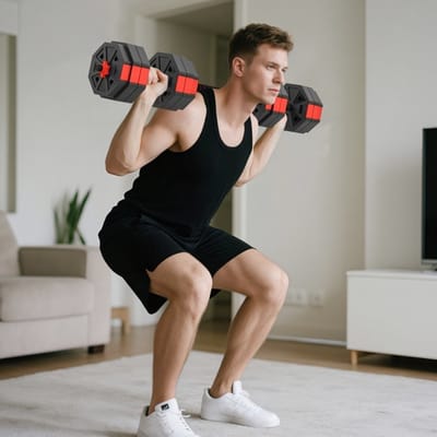 MEUNIQ 4-in-1 verstelbare halterset 25 kg, dumbbell set en barbell set voor krachttraining thuis, met 12 gewichtsplaten en 6 draaivergrendelingen, rood