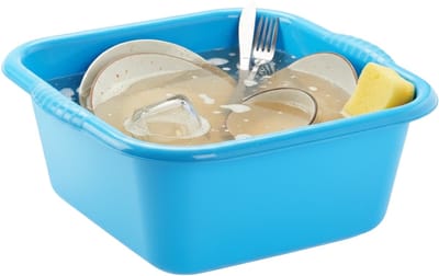 Plasticforte afwasteil - afwasbak - vierkant - kunststof - 10 liter - 36 x 34 x 15 cm - Blauw - Schoonmaken