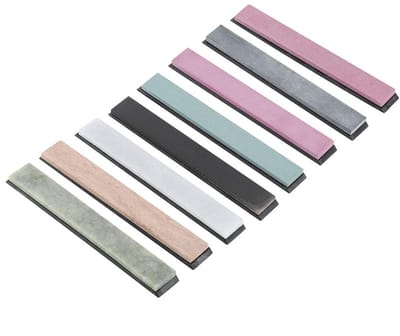Dailygoods- Slijpsteenset 8 Stuks - Korrelgrootte 240/400/800/1000/3000/5000/8000 - Hoogwaardige Steen - Draagbaar - Voor Slijpen van Keukenmessen - Afmetingen 15 x 2 x 0,5 cm - Slijpstenen