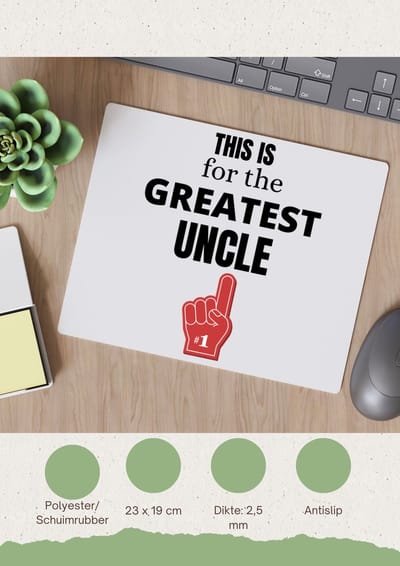 Akyol - this is for the greatest uncle Muismat - Oom - oom - verjaardag oom - cadeautje - kado - geschenk - 23 bij 19 cm