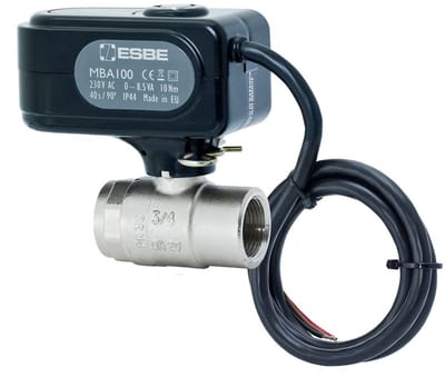 ESBE Motorkogelkraan MBA121 DN25 Kvs60, als 2-weg zoneventiel, 230V, IG1", 43100200