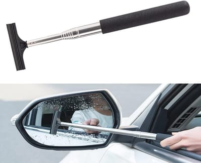 Auto Zijspiegel Ruitenreiniger - Intrekbare Squeegee voor Voertuigen, Draagbaar en Handig voor Regenachtig Weer