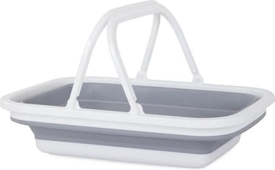 Opvouwbare wasmand - Siliconen boodschappenmand met handvat - 38 x 29 x 14 cm