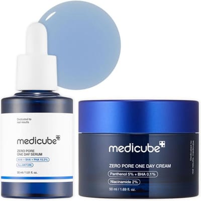 medicube Zero Pore One Day 2-Staps Set (Serum 30ml + Crème 50ml) gray