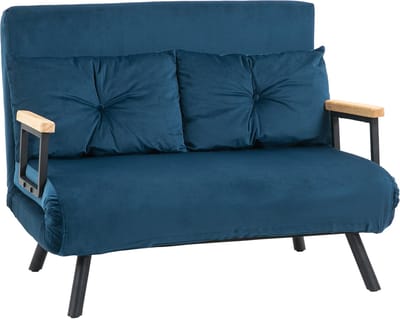 HOMCOM Slaapbank Relaxfauteuil - 102x73x81 cm - Bedfunctie - Uitschuifbare Bank - Fluweel - Verstelbare Rugleuning