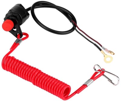 Quickstop nooduitschakelaar voor buitenboordmotor - 12V - dubbele vlamuitschakelaar - sleutelkoord - killschakelaar voor motorfiets, ATV en boot