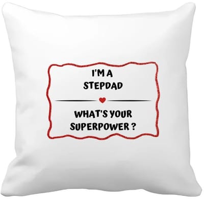 Akyol - i'm a stepdad what's your superpower? Kussen hoes - Papa - super stiefvader - vader cadeautjes - vaderdag - verjaardag - geschenk - kado - 40 bij 40 cm