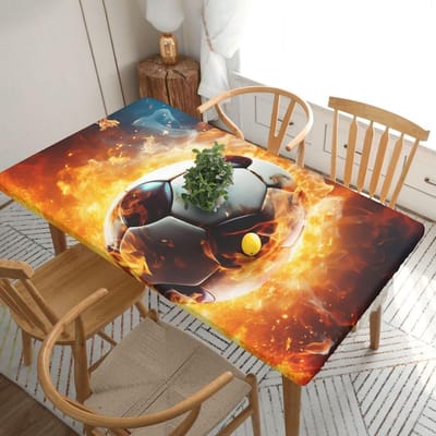 Tafelhoes Waterdicht - Tafelkleed Rechthoekig - Feestelijke Decoratie - Morsbestendig Materiaal - 183 x 137 cm - Voetbal Design