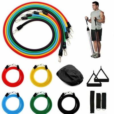 [Yezoos] Set van 11 weerstandsbanden voor fitnessoefeningen, yoga, pilates en buikspiertraining