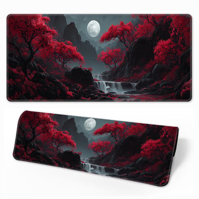 Gaming muismat - 800x300 mm - Antislip - Waterdicht - Gestikte randen (Red Canyon)