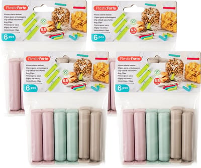 Plasticforte 24x afsluitclips / vershoudclips - 6 cm - keuken/voedsel zakjes afsluiten - Vershoudklemmen - vershoudknijpers