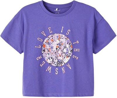 Name it Meisjes Paarse Korte Losse Tshirt Korte Mouwen Purple Corallites - 116