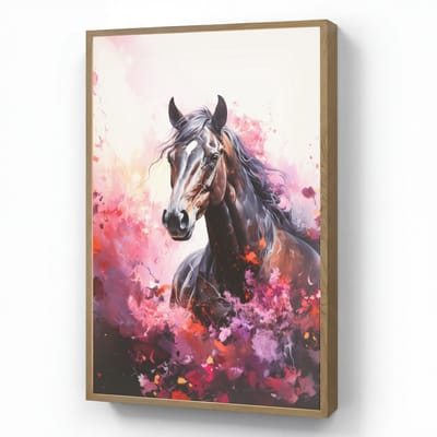 Wandlamp 60x90 cm - Oplaadbaar - Paard - Dieren - Meisje - Roze - Wandlampen binnen woonkamer - Slaapkamer lamp - Decoratieve nachtlamp - Vloerlamp draadloos