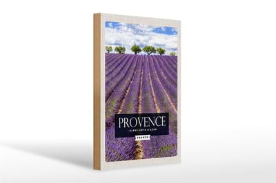 Holzschild Reise 20x30cm provence alpes cote d'azur Lavendel