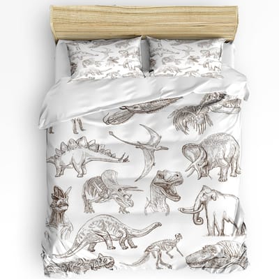 3-delige Beddengoedset Schattige Cartoon Dinosaurus Kawaii Hometextiel Dekbedovertrek Kussensloop Jongen Kind Tiener Meisje Beddengoed Overtrekken Set EU single(135x200cm)