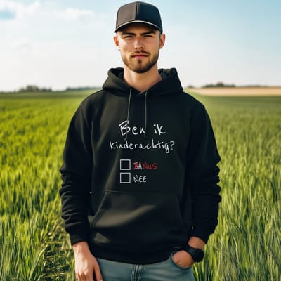 AGRIFANS® Ben ik Kinderachtig? - Heren Hoodie - S