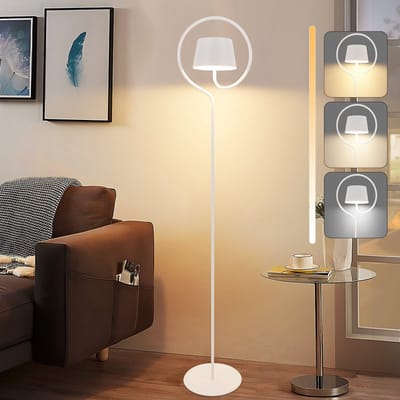 NETTLIFE LED staande lamp - wit - woonkamer - IP44 - Touch dimbaar - Draadloze - op zonne-energie - 120 cm