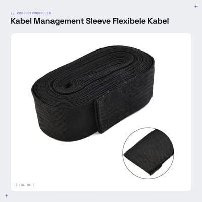 Dailygoods- Kabelsleeve Flexibel - Kabelmantel - Kabelhoes - Slijtvast - Vlamvertragend - 7.5M/25ft Nylon - Slanghoes