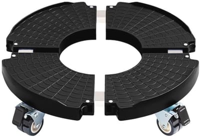 Verstelbare Plant Caddy met Wielen - 420 lbs Capaciteit, Zwart