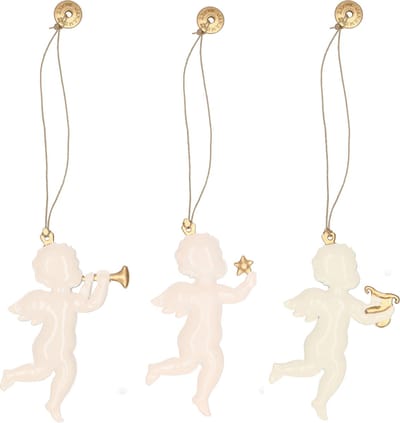 Springos Kerstversiering | Kerstdecoratie voor binnen | Kersthanger | Kerstengel | 7,5 cm | 3 stuks