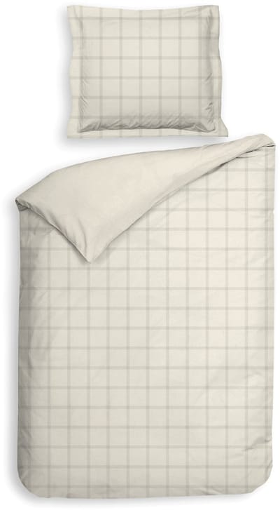 Heckettlane Dekbedovertrek Diamante - Bedlinnen - 140x200-220 cm - Eenpersoons - Off-White - Dekbedovertrek van 100% Katoen-Satijn