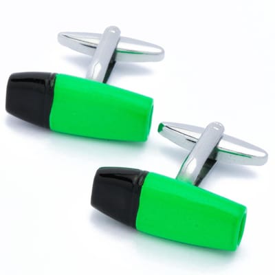 Manchetknopen - Highlighter Arceerstift Groen en Zwart