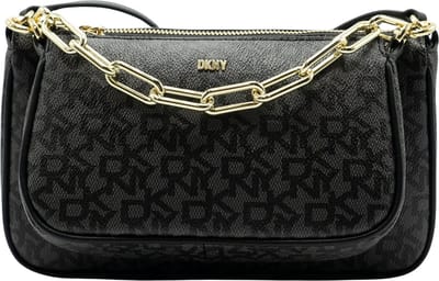 DKNY Schoudertas Avondtas Lexi Double Demi Crossbody Bag BK Logo - BK Zwart