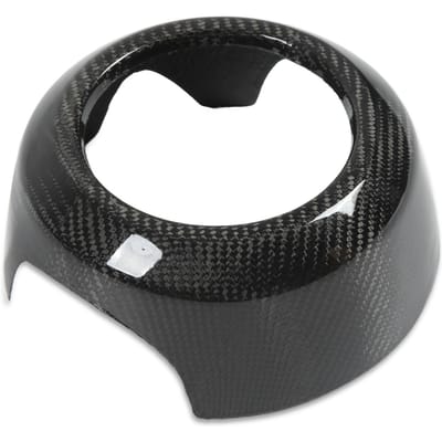 Cache Central de Volant Fibre de Carbone 3K Cache Klaxon de Volant Remplacement pour R55 R56 R57 R60 R61 black