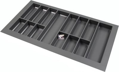 Kunststof Bestekbak Classic Serie Antraciet, Breedte 98-90 cm - Diepte 54-47 - Breedte en diepte op maat te maken - Besteklade, Bestekhouder, Bestekbakken op maat