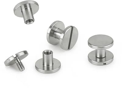 Set van 20 Boekschroeven, M5 x 5 mm Holle Rivit, Ideaal voor Leer, Tassen, Boeken en Rugzakken