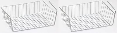 MSV Kastmandje - 4x - opberg/hang mandjes - rvs - wit - 30 x 27 x 16 cm - draadmand
