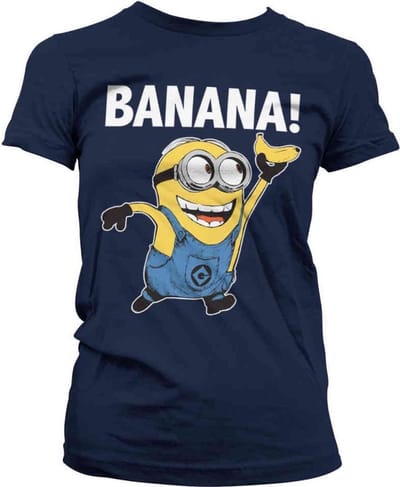 Minions Dames Tshirt -S- Banana! Blauw
