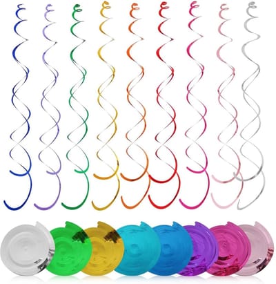 Dailygoods- Plafondhangers 36 Stuks - Feest Decoratie - Carnavaldecoratie - Herbruikbaar - PVC Materiaal - Enkele/Dubbele Spiraal - Feestdecoratie