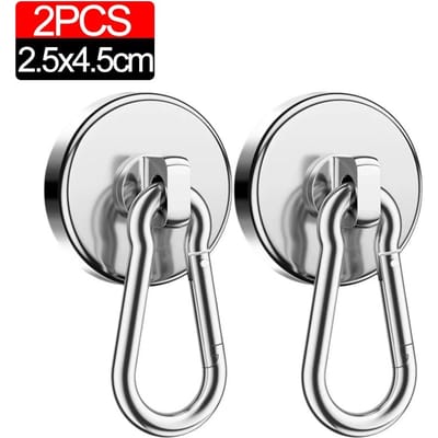 10/1 stuks sterke magnetische haken, zware neodymium magneethaken met draaibare karabijnhaak, keuken, badkamer, hangende hangers