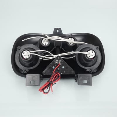 Optique avant One pour scooter Yamaha 50 BWS 1997-2003 noir 4 halogène + 10 LED bleu