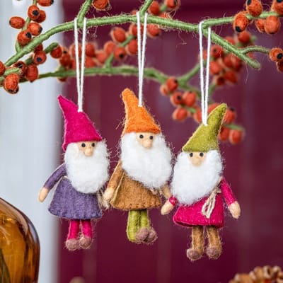 Wolvilt Hangers Kabouters Indian Summer - Complete Set 3st - Fairtrade Homedeco - 15x6cm