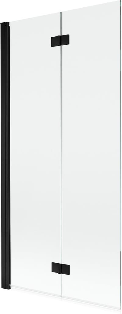 Mexen Mist badwand 2-delig links 90 x 150 , transparant, zwart - 8A9-090-002-70-00-L