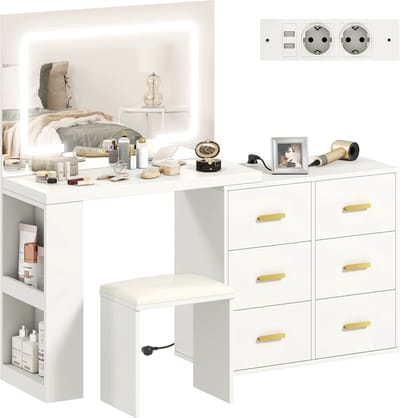 HOMCOM kaptafelset - MDF - 118x78x135cm - Wit