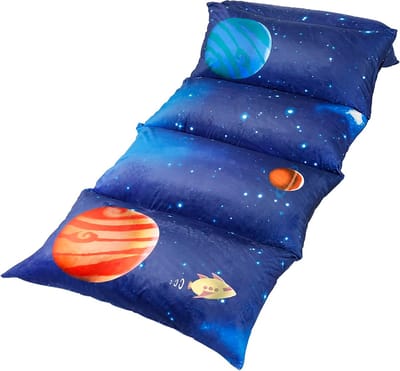 Vloerkussen Bed Lounger Cover, gezellig en stijlvol voor kinderen en volwassenen, fauteuil vloerkussen voor ultiem comfort, dutjemat voor peuters, alleen hoes, Galaxy,