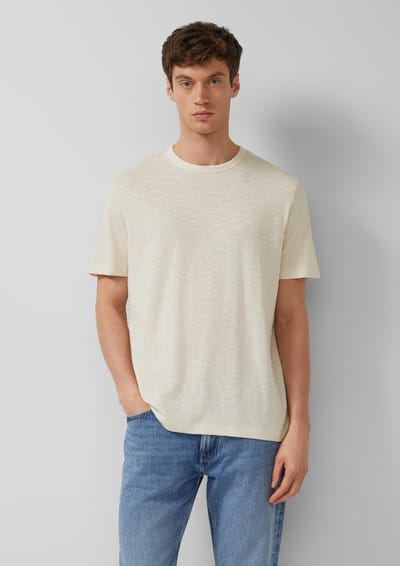 T-shirt van zacht gemengd katoenjersey met logodetail s.Oliver