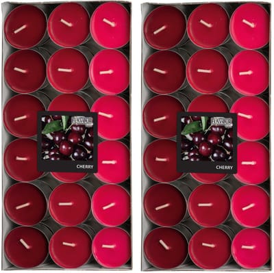 Conpax Geur theelichtjes/waxinelichtjes - Mega pack - 72x - Cherry aroma - 4,5 branduren