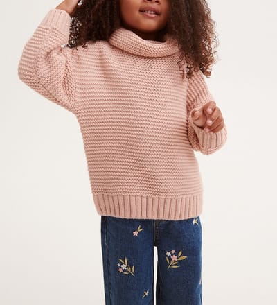 Starry Indigo - Meisjes Trui / Sweater | Oud Roos / Dusty Pink - Maat 92