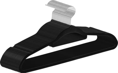Fluwelen Kleerhangers / Kledinghanger - 30 Stuks - Zwart - Antislip